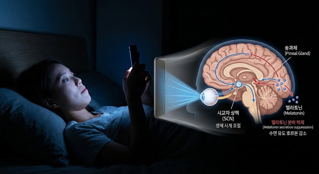 자기 전 스마트폰 사용과 수면의 상관관계