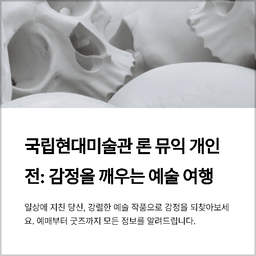 국립현대미술관 서울 론뮤익 개인전 전시회 후기, 예매 꿀팁과 굿즈 정보