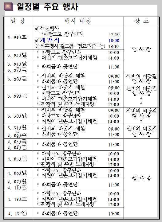 일정별-주요행사