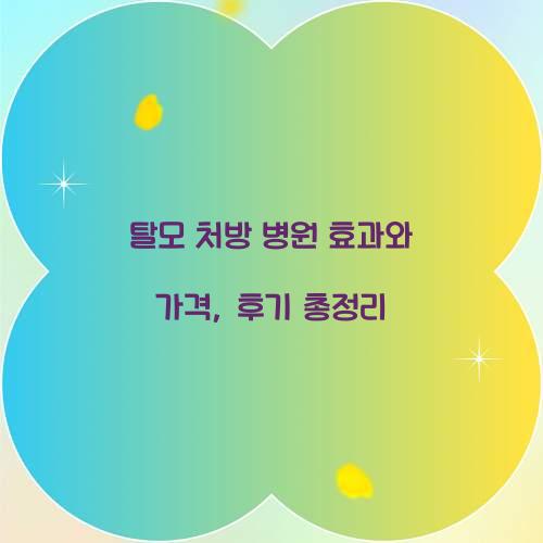 탈모 처방 병원 효과