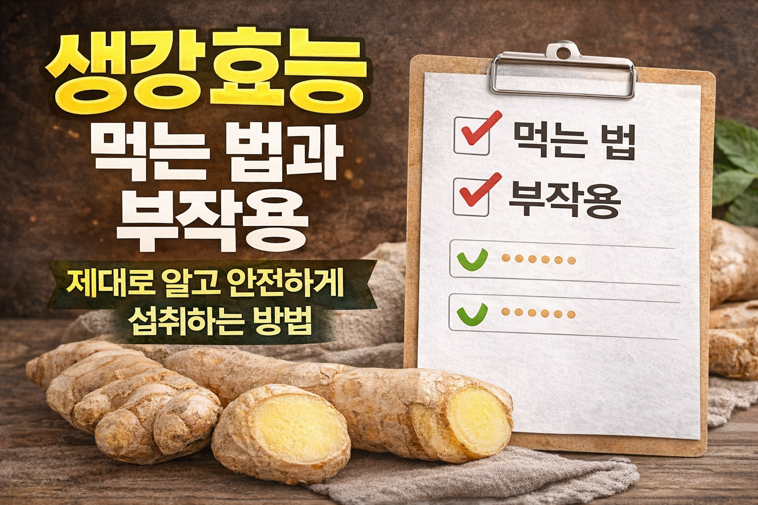 생강효능 먹는 법과 부작용 총정리｜제대로 알고 안전하게 섭취하기