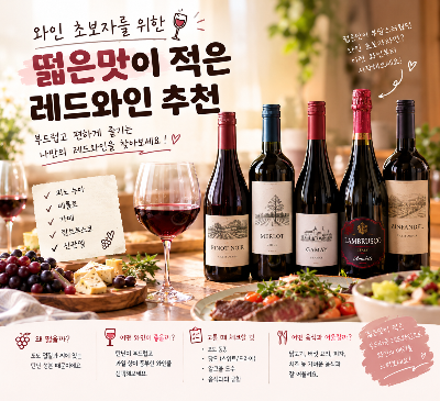 떫은맛이 적은 레드와인 추천, 와인 초보자를 위한 부드러운 레드와인 고르기