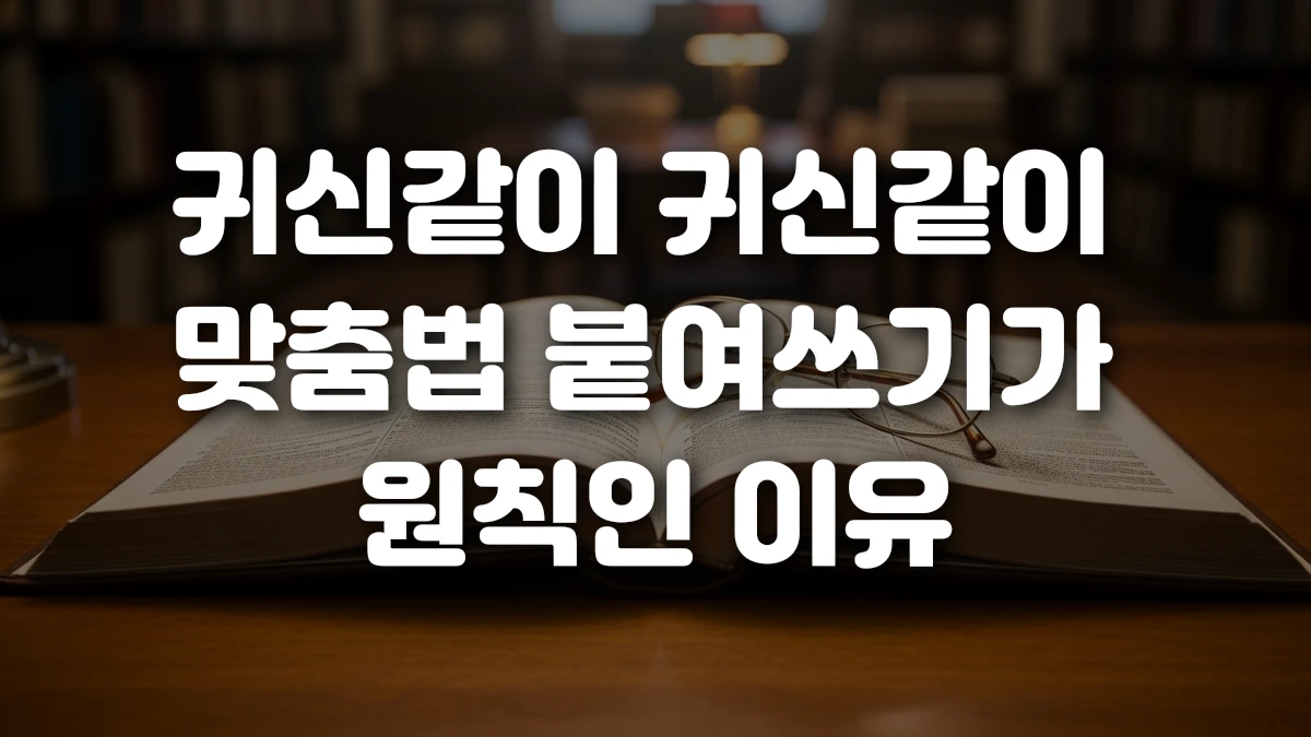 귀신같이 귀신같이 맞춤법 붙여쓰기가 원칙인 이유