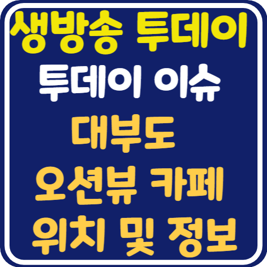 생방송 투데이 대부도 오션뷰 카페 위치 및 정보 : 투데이 이슈