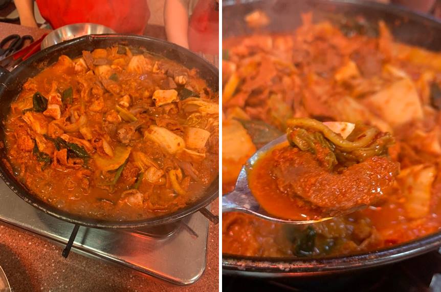 맛있게 졸여진 선산곱창전골