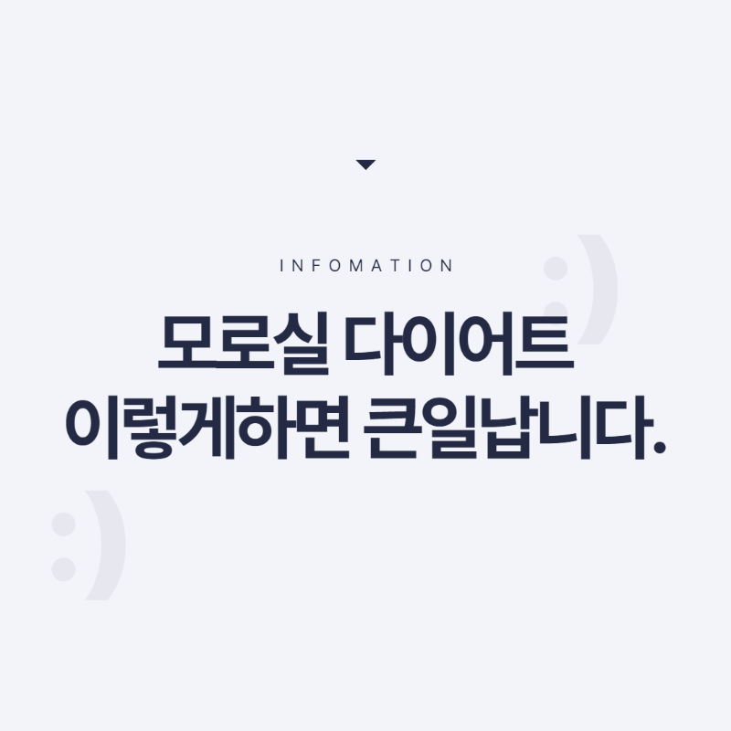 모로실 다이어트