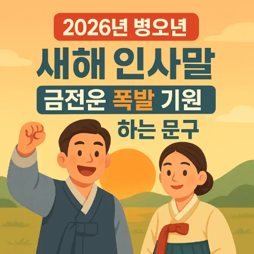 썸네일-2026년 병오년 새해 인사말 한복입은 남녀