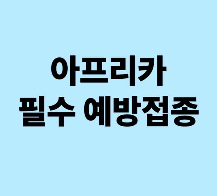아프리카 여행 필수 예방접종 BEST 5
