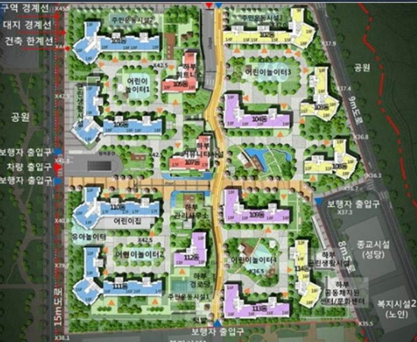 힐스테이트-e편한세상-문정-단지배치도