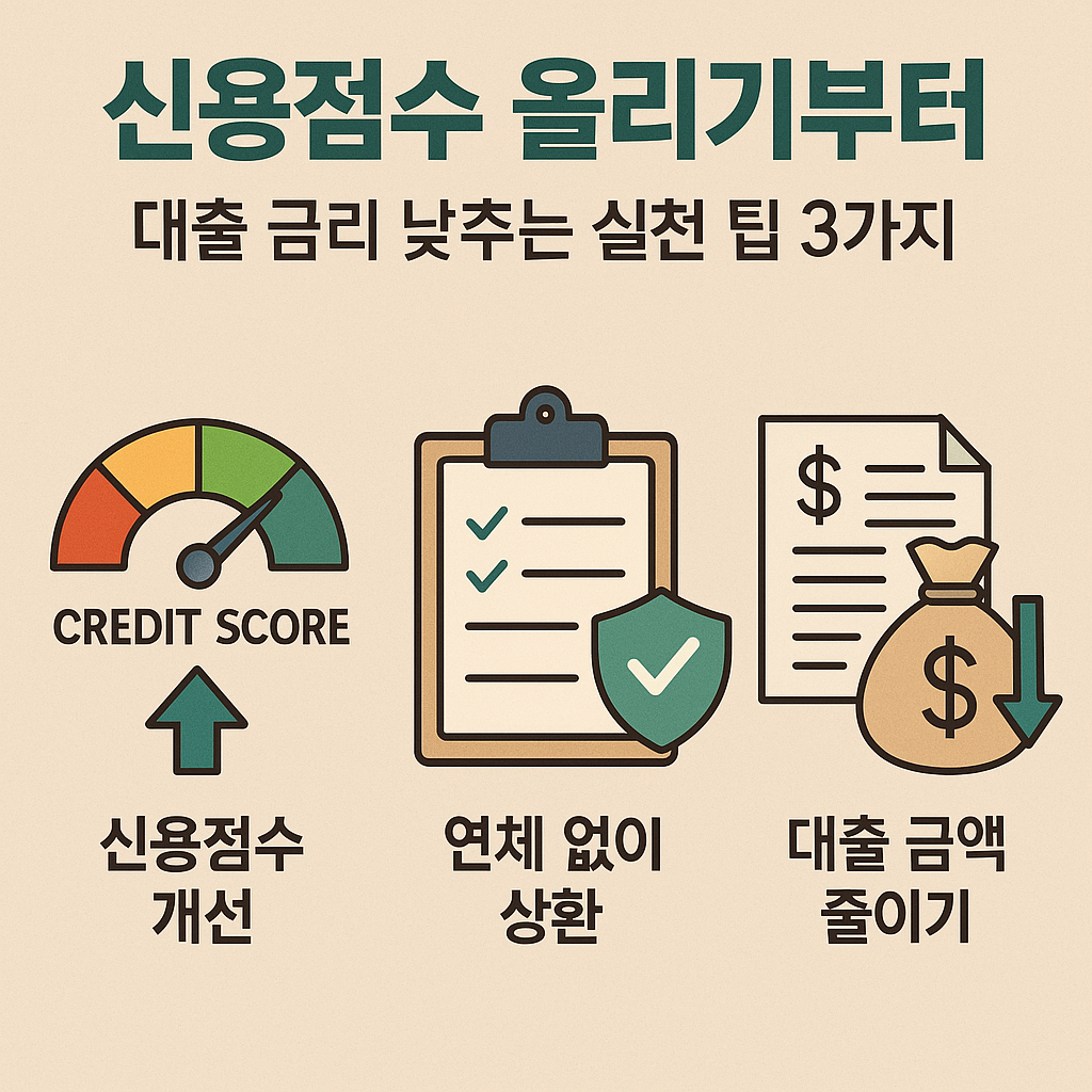 신용점수올리기부터 대출금리 낮추는 실천 팁 3가지 이미지
