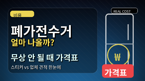 폐가전수거 비용, 실제로 얼마나 나올까?