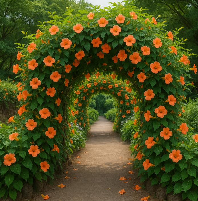 제주도 여름꽃 능소화 터널모습