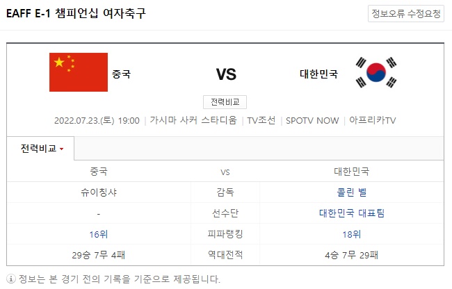 eaff e-1 여자축구