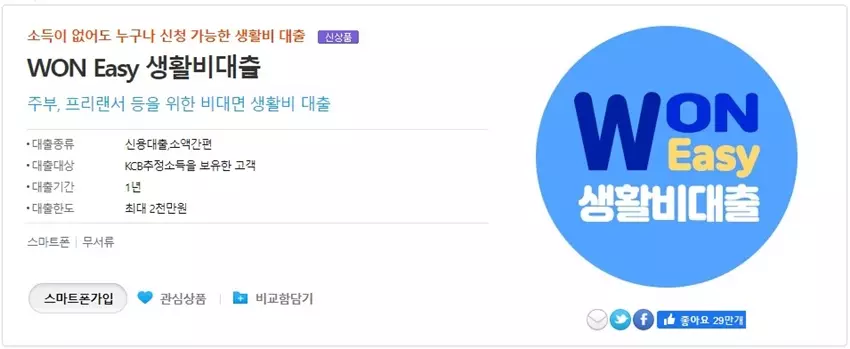 Won Easy 생활비대출