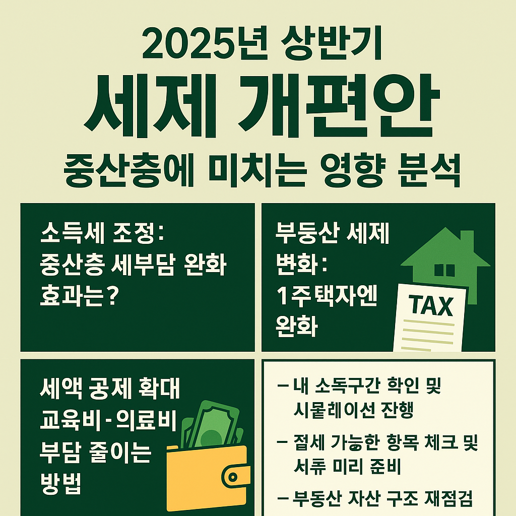 2025년 상반기 세제 개편안, 중산층 가계에 어떤 영향이 있을까?
