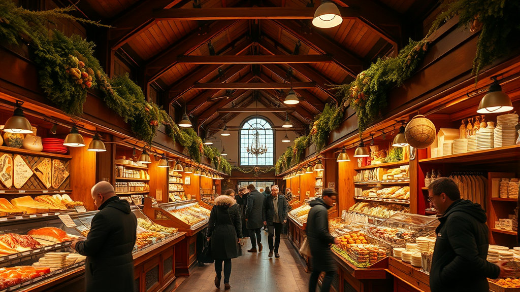 북유럽 감성 속의 바다와 생선시장