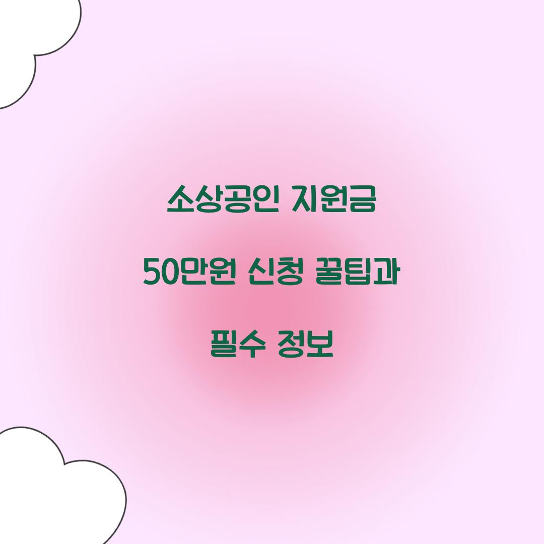 소상공인 지원금 50만원