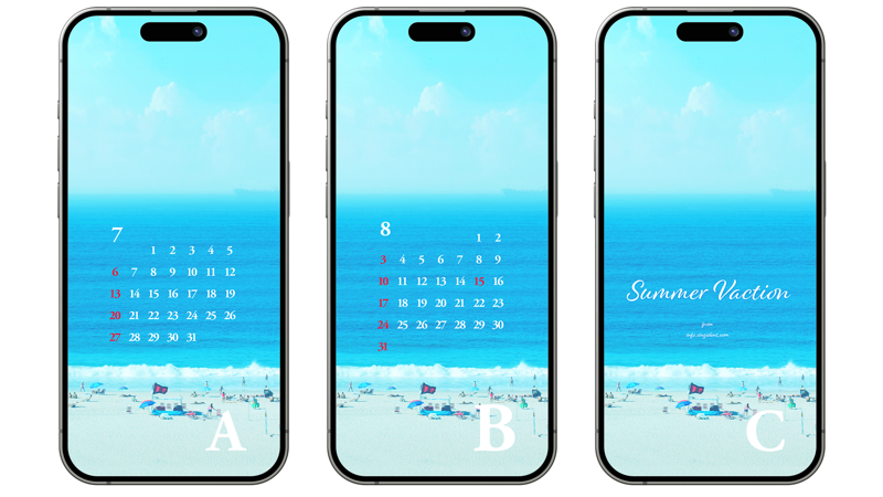 01 해수욕장 ABC - 2025년7월 아이폰배경화면