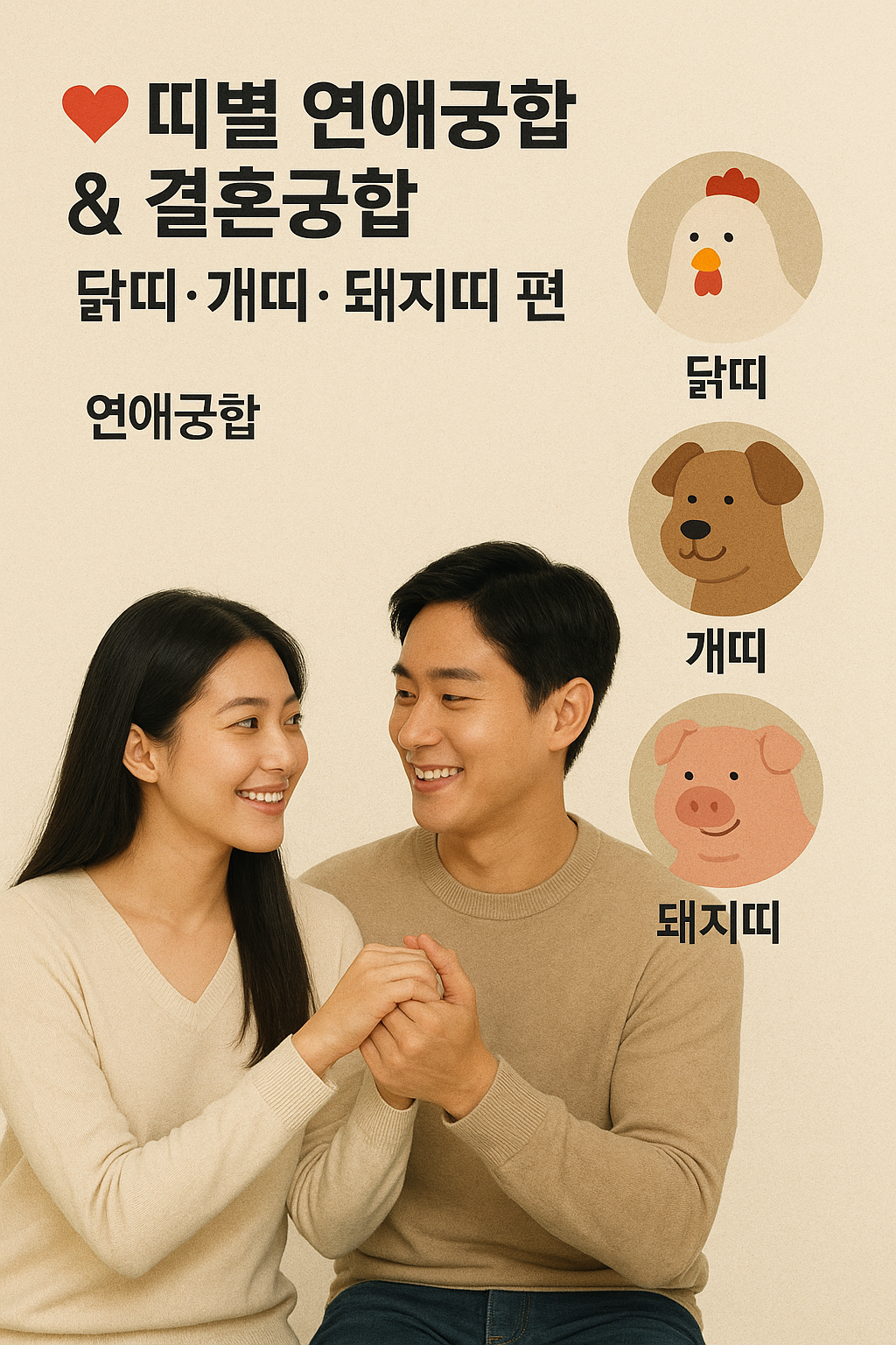 띠별 연애궁합 & 결혼궁합 – 닭띠·개띠·돼지띠 편