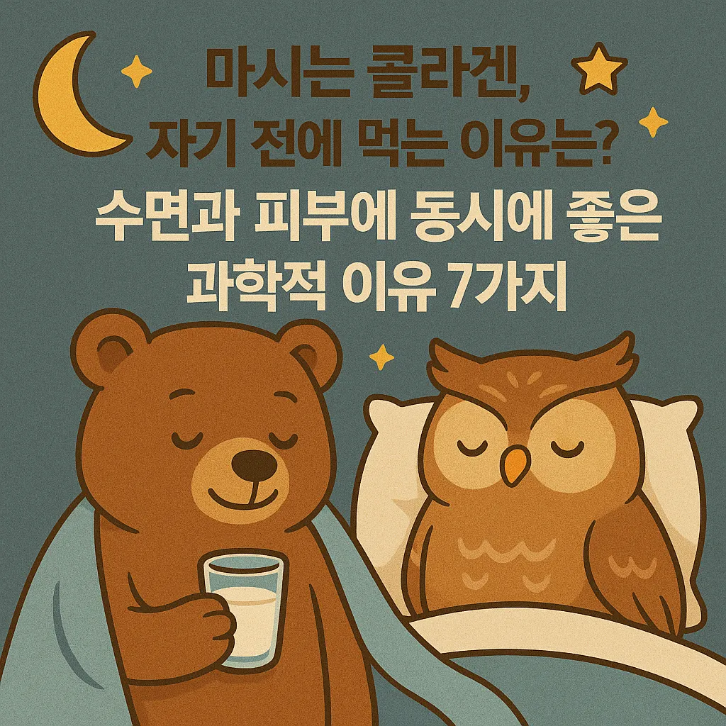 마시는 콜라겐, 자기 전에 먹는 이유는? 수면과 피부에 동시에 좋은 과학적 이유 7가지