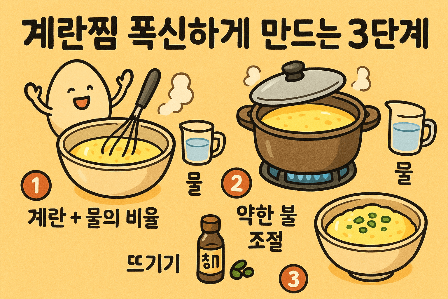 계란찜, 폭신하게 부풀리는 3단계 노하우