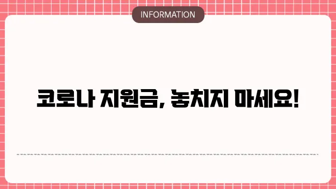 코로나 지원금 관련 정책과정: 정확히 이해하기
