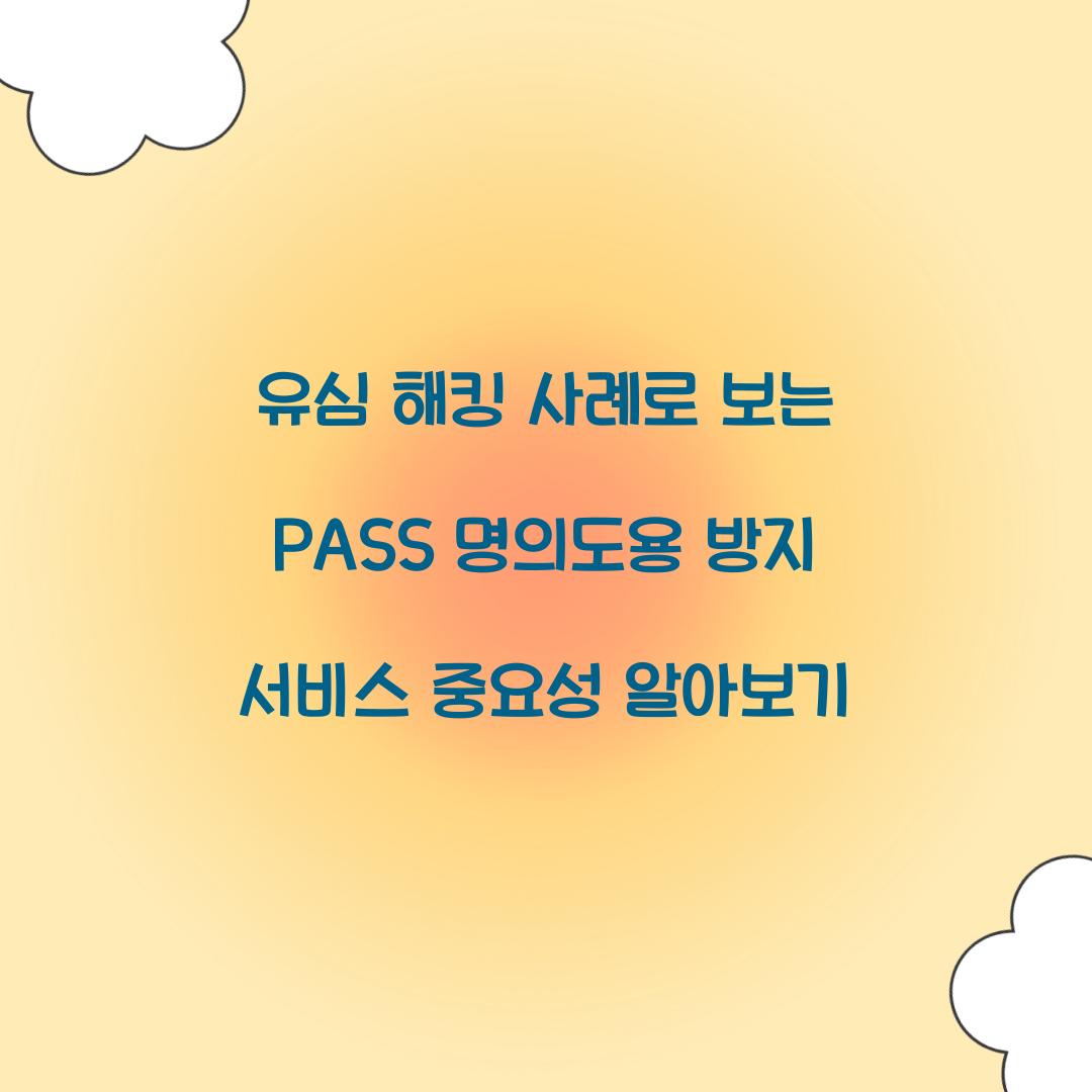 유심 해킹 사례로 보는 PASS 명의도용 방지 서비스의 중요성