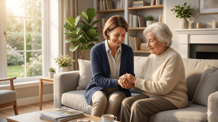 2026년 가족요양보호사 급여 거실에서 가족을 돌보는 따뜻한 모습