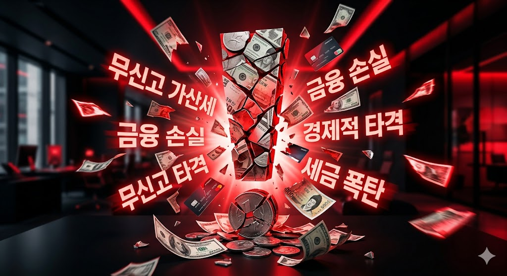 종합소득세 무신고 가산세로 인한 경제적 손실을 상징하는 경고 이미지
