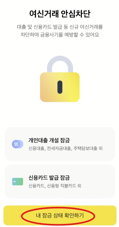여신거래 안심차단 서비스 신청 방법