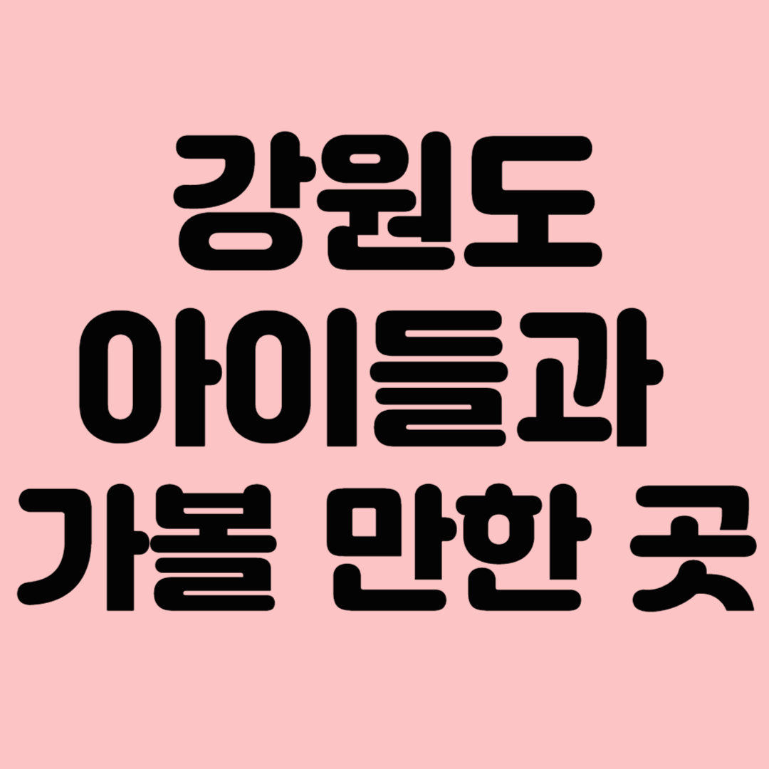 강원도 아이들과 가볼 만한 곳 TOP 10