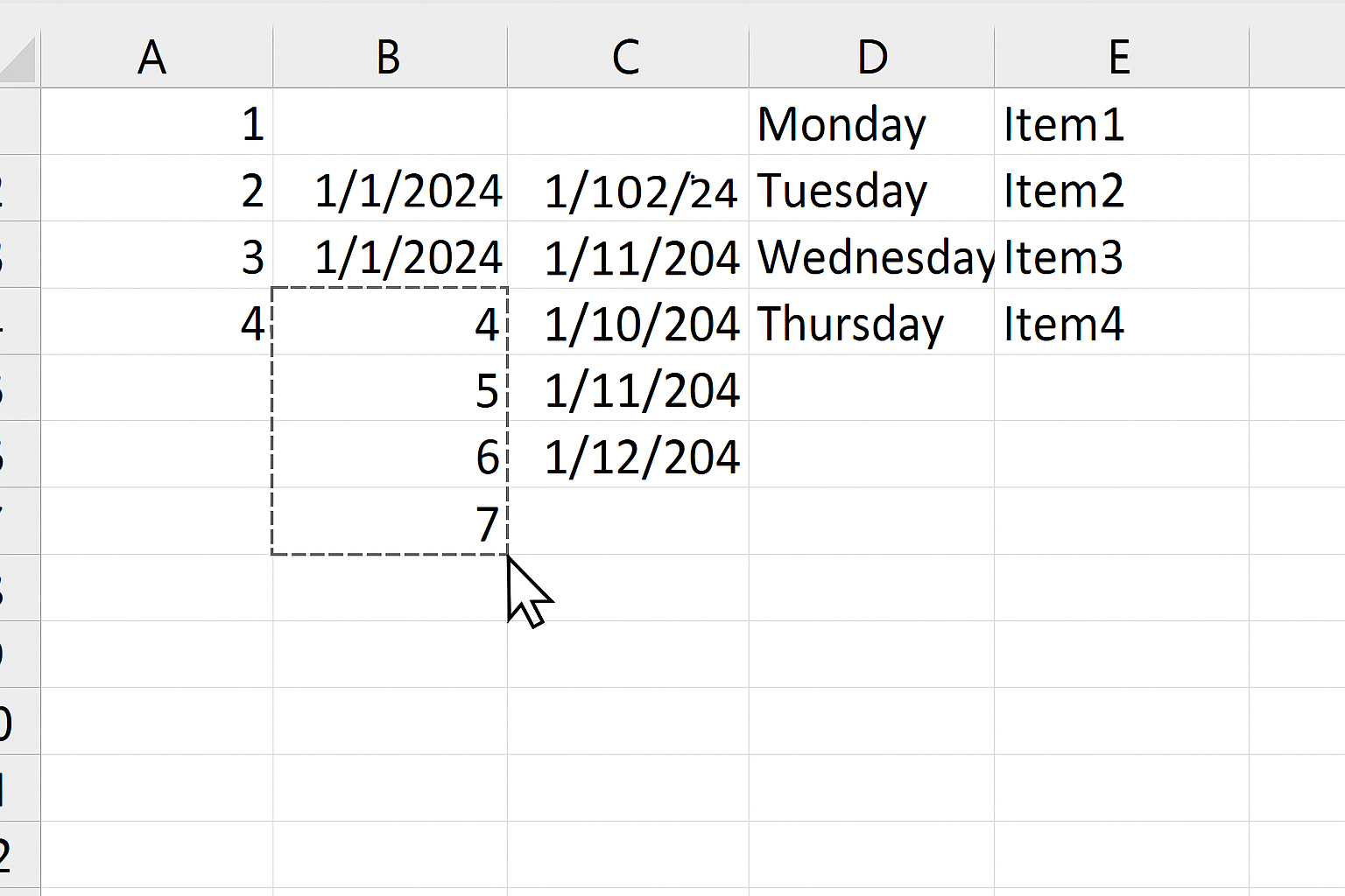 데이터 입력과 자동 채우기 관련 사진