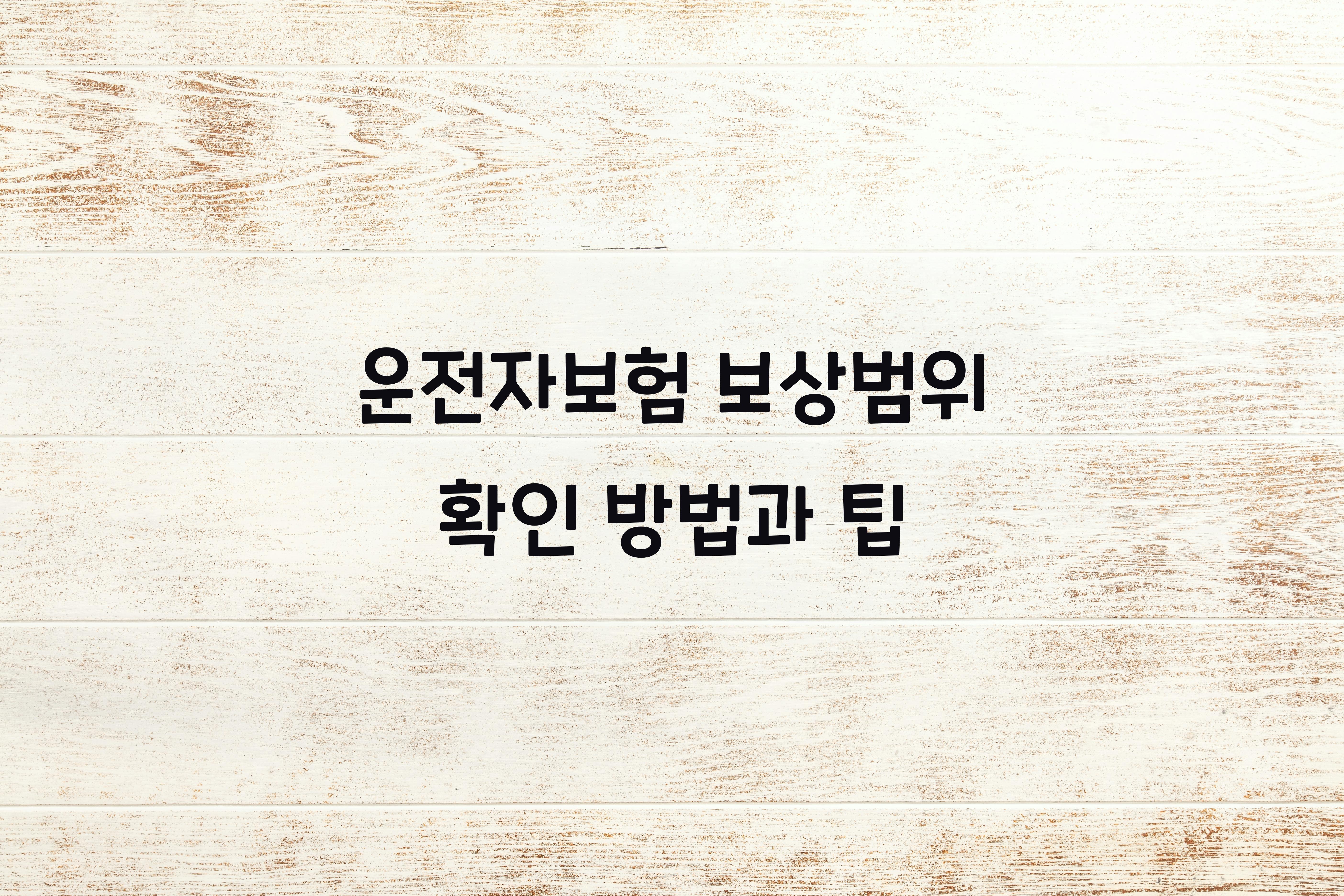운전자보험 보상범위 확인 방법