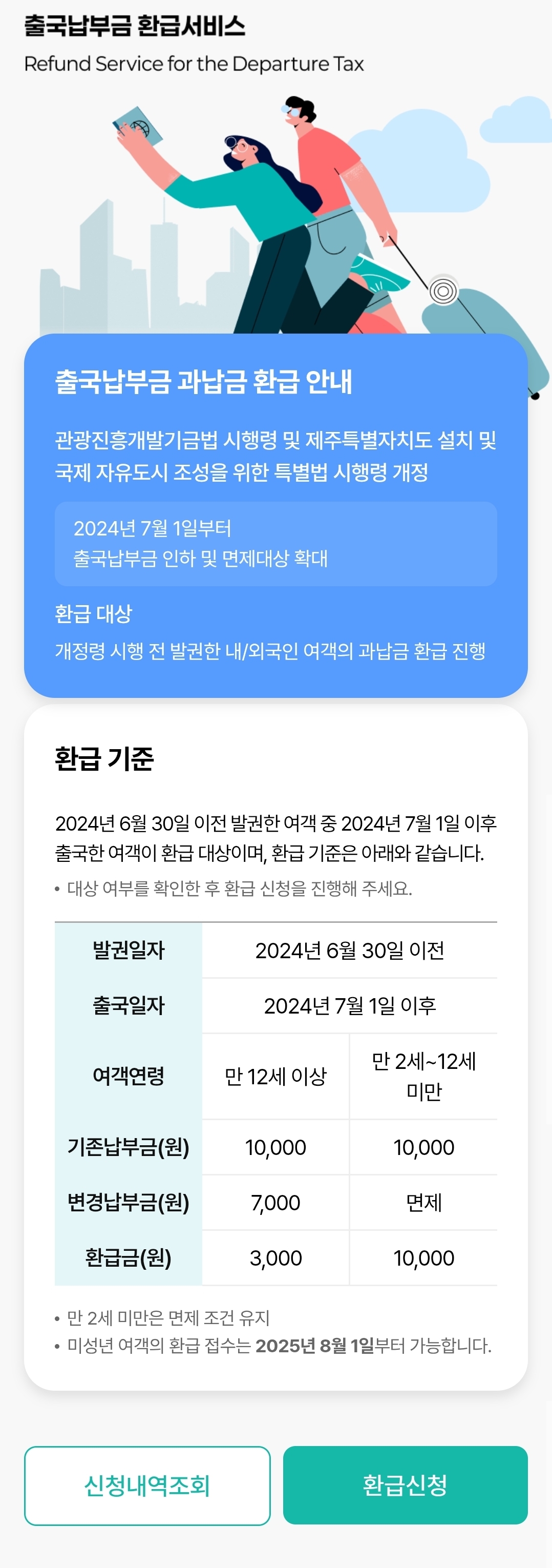 출국납부금 환급서비스