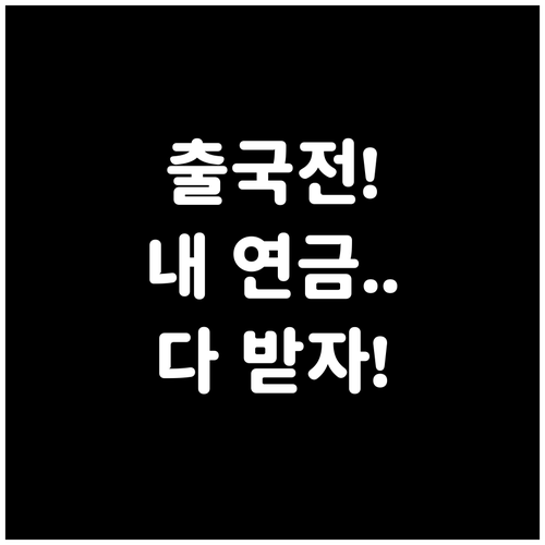 출국 전 챙겨야 할 국민연금 반환일시..