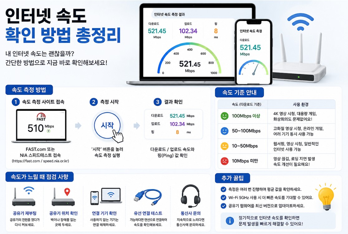 인터넷 속도 확인 방법
