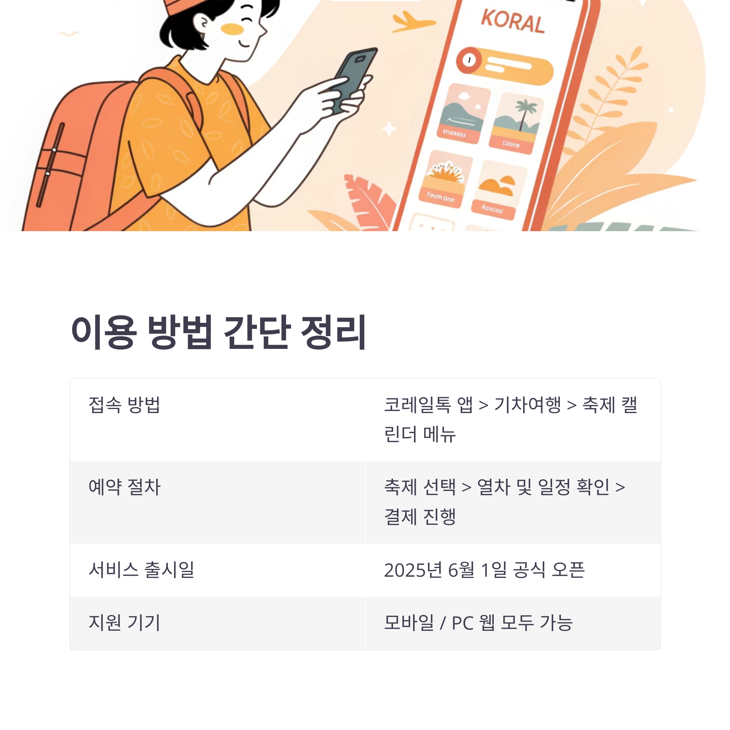 지역축제 기차여행 캘린더