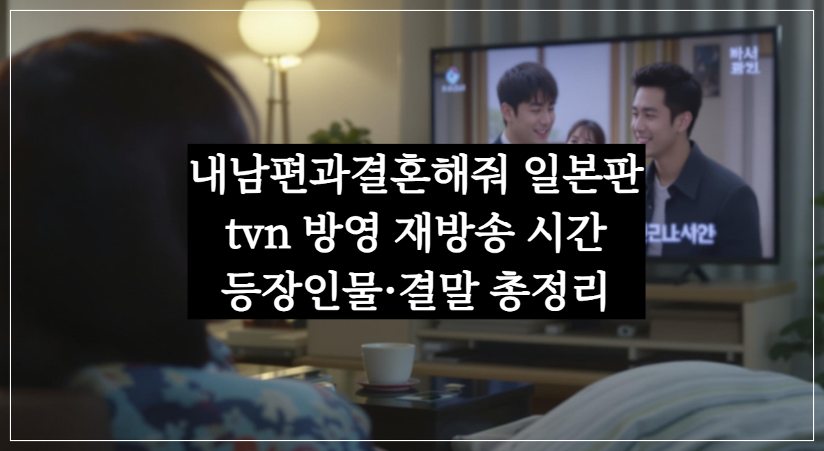 내남편과결혼해줘 일본판, tvn 드라마 방영, 등장인물·결말·재방송 총정리