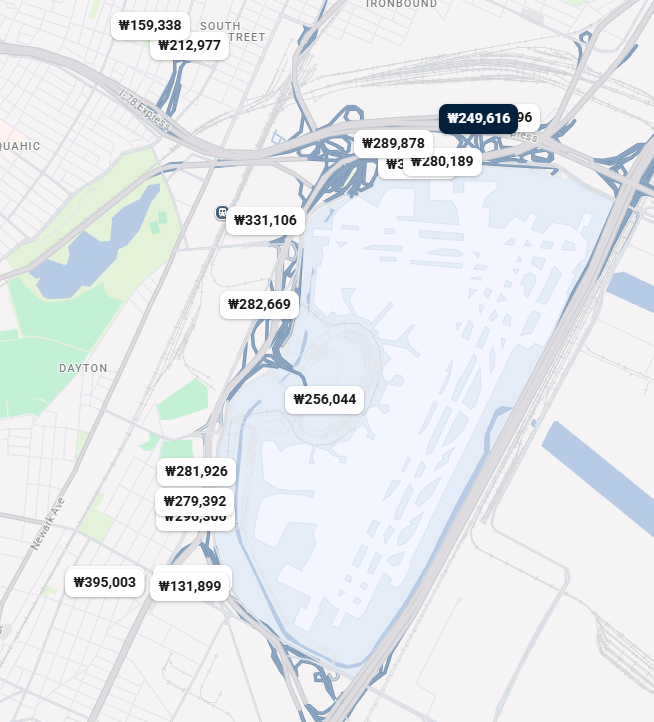 뉴어크 공항 주변 숙소 정보입니다.