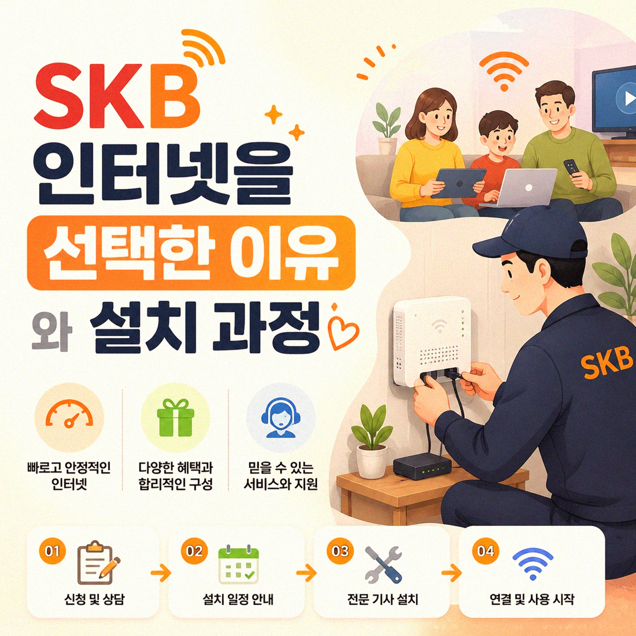 SKB 광랜 설치 과정과 받아본 사은품 이야기