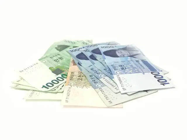 만원권과 천원권이 부채모양으로 펼쳐진 사진- 돈