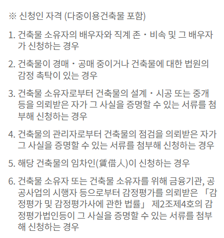 세움터 건축물 도면 열람 신청인자격