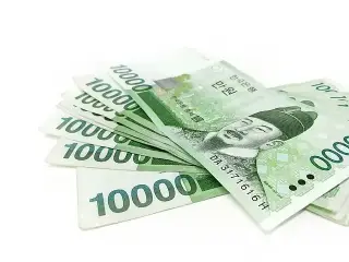 만원권 여러장이 펼쳐진 모습-돈