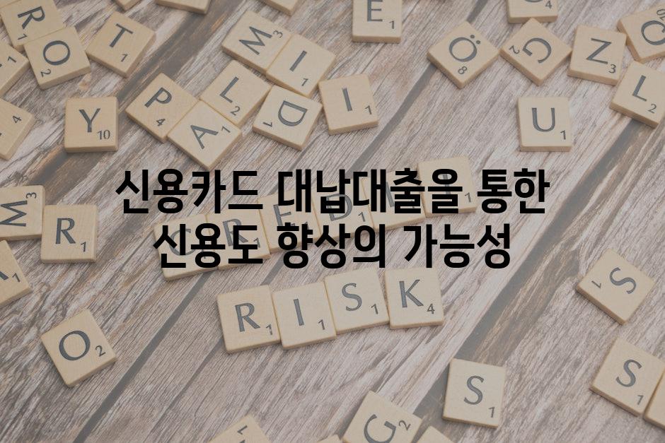 신용카드 대납대출을 통한 신용도 향상의 가능성