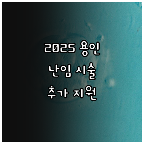 2025 용인시 난임 시술비 추가 지..