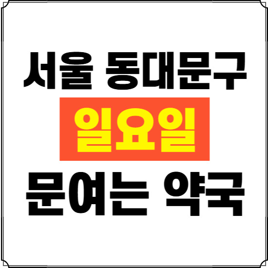 서울 동대문구 일요일 약국 ❘ 24시 휴일 주말 문여는 비상 당직 약국