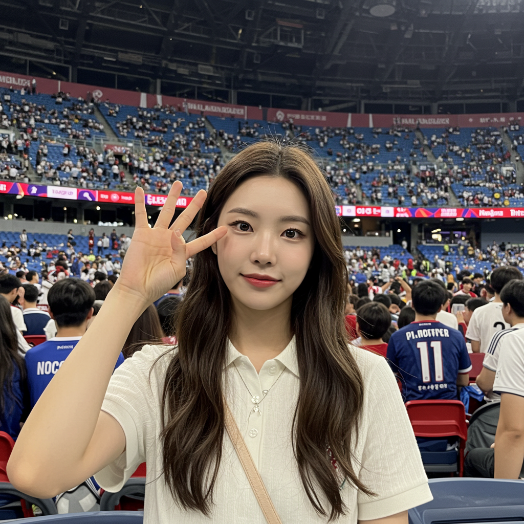 넥슨 아이콘 매치를 구경하는 여성