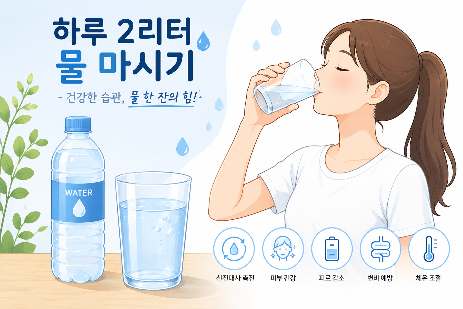 하루 2리터 물 마시기