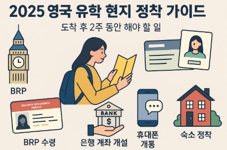 영국 유학 현지 도착 후 체크리스트 사진