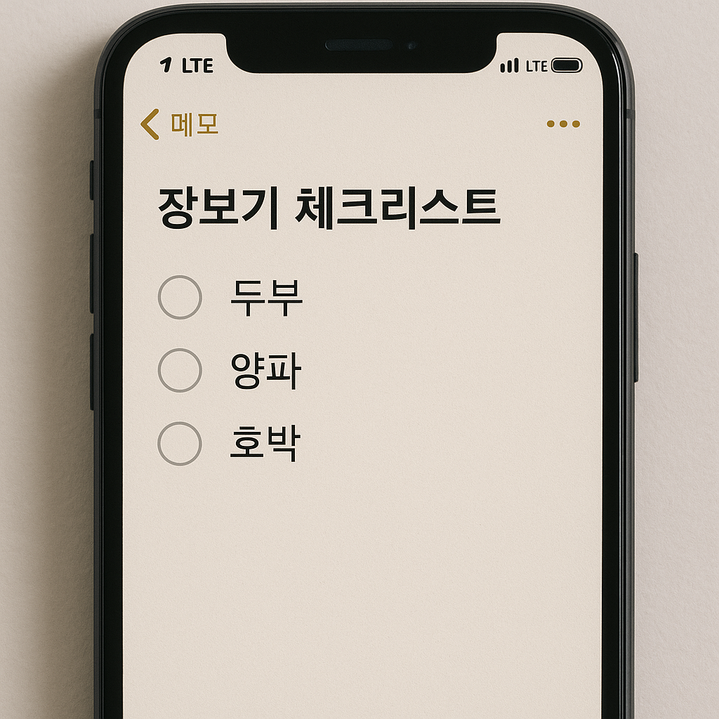 스마트폰 장보기 목록 메모 앱